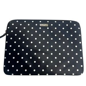 Kate Spade New York Black White Polka Dot Tablet Case Zipper Sleeve iPad Pouch